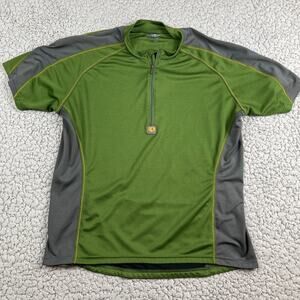 Pearl Izumi Cycling Jersey Adult Large Green Gray Short Sleeve 1/2 Zip Poly